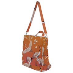 Japanese Crane Painting Of Birds Crossbody Backpack by Cendanart