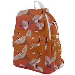 Japanese Crane Painting Of Birds Top Flap Backpack by Cendanart