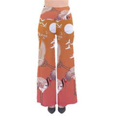 Japanese Crane Painting Of Birds So Vintage Palazzo Pants by Cendanart