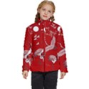 Japanese Crane Bird Art Kids  Puffer Bubble Jacket Coat View1