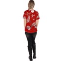 Japanese Crane Bird Art Women s V-Neck Scrub Top View4