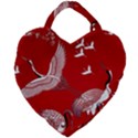 Japanese Crane Bird Art Giant Heart Shaped Tote View1