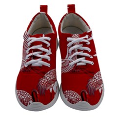 Japanese Crane Bird Art Women Athletic Shoes by Cendanart