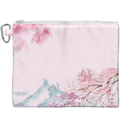 Pink Chinese Style Cherry Blossom Canvas Cosmetic Bag (xxxl) by Cendanart