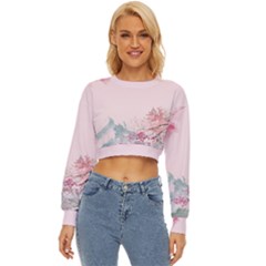 Pink Chinese Style Cherry Blossom Lightweight Long Sleeve Sweatshirt by Cendanart