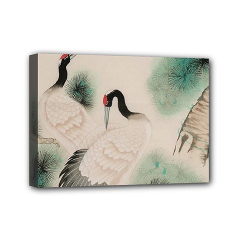 Japanese Crane Painting Of Bird Mini Canvas 7  X 5  (stretched) by Cendanart