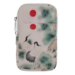 Japanese Crane Painting Of Bird Waist Pouch (large) by Cendanart