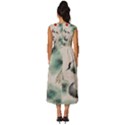 Japanese Crane Painting Of Bird Sleeveless Round Neck Midi Dress View4