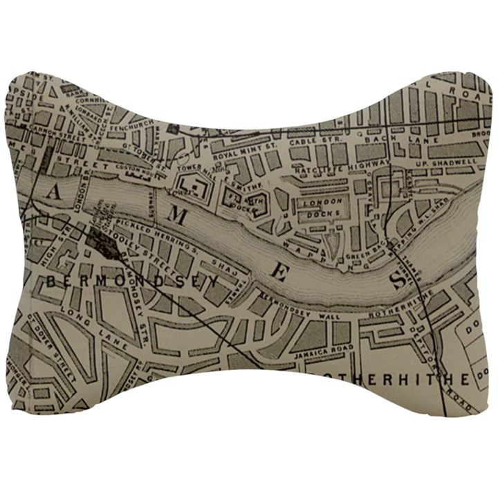 Vintage London Map Seat Head Rest Cushion