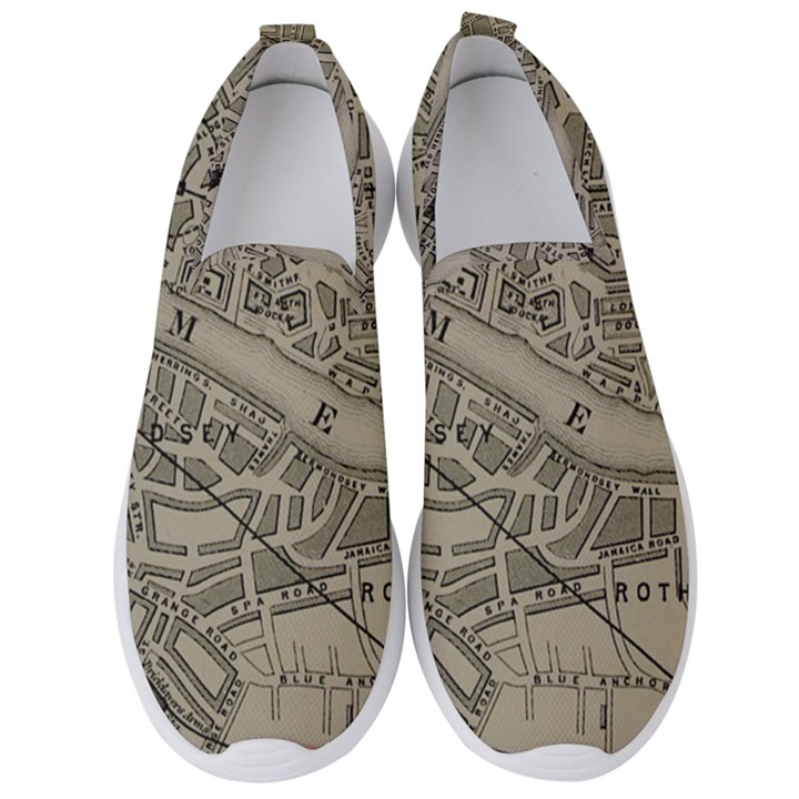 Vintage London Map Men s Slip On Sneakers