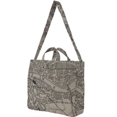 Vintage London Map Square Shoulder Tote Bag by Cendanart