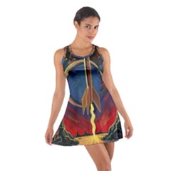 Rocket Painting Cotton Racerback Dress by Cendanart