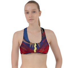 Rocket Painting Criss Cross Racerback Sports Bra by Cendanart