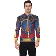 Rocket Painting Men s Long Sleeve Rash Guard by Cendanart