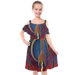 Rocket Painting Kids  Cut Out Shoulders Chiffon Dress by Cendanart