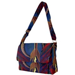 Rocket Painting Full Print Messenger Bag (l) by Cendanart