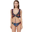 Rocket Painting Low Cut Ruffle Edge Bikini Set View1