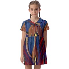 Rocket Painting Kids  Asymmetric Collar Dress by Cendanart