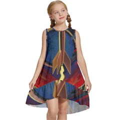 Rocket Painting Kids  Frill Swing Dress by Cendanart