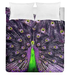 Peacock Bird Color Duvet Cover Double Side (queen Size) by Cendanart