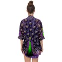 Peacock Bird Color Open Front Chiffon Kimono View2