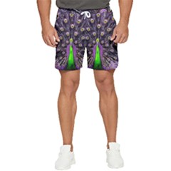 Peacock Bird Color Men s Runner Shorts