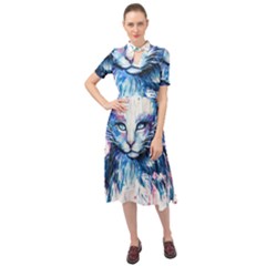 Cat Keyhole Neckline Chiffon Dress by saad11