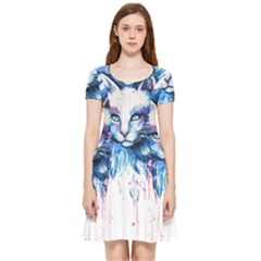 Cat Inside Out Cap Sleeve Dress by saad11