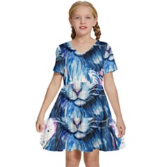 Cat Kids  Short Sleeve Tiered Mini Dress by saad11