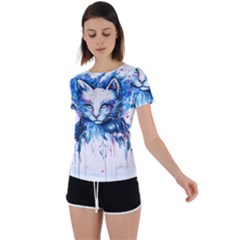 Cat Back Circle Cutout Sports T-shirt