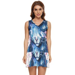 Cat Tiered Sleeveless Mini Dress by saad11