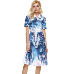 Cat Button Top Knee Length Dress by saad11