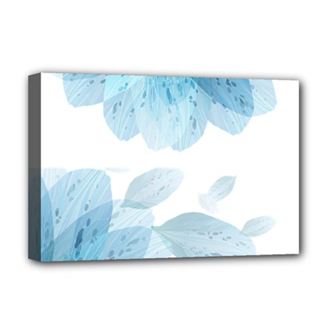 Blue-flower Deluxe Canvas 18  X 12  (stretched) by saad11