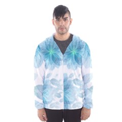 Blue-flower Men s Hooded Windbreaker by saad11