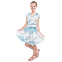 Blue-flower Kids  Short Sleeve Dress by saad11