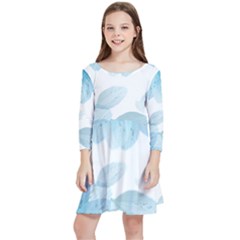 Blue-flower Kids  Quarter Sleeve Skater Dress by saad11