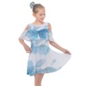 Blue-flower Kids  Shoulder Cutout Chiffon Dress View1