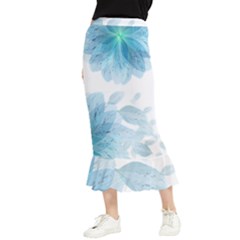 Blue-flower Maxi Fishtail Chiffon Skirt by saad11