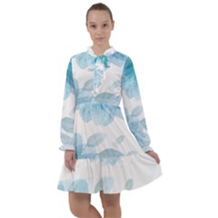 Blue-flower All Frills Chiffon Dress by saad11