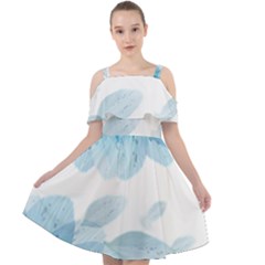 Blue-flower Cut Out Shoulders Chiffon Dress by saad11