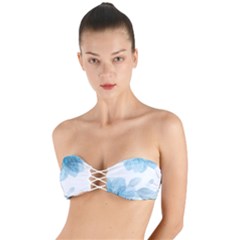 Blue-flower Twist Bandeau Bikini Top by saad11