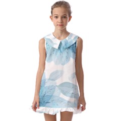 Blue-flower Kids  Pilgrim Collar Ruffle Hem Dress by saad11