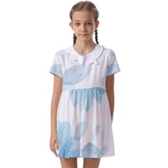 Blue-flower Kids  Asymmetric Collar Dress by saad11