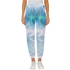 Blue-flower Women s Cropped Drawstring Pants by saad11