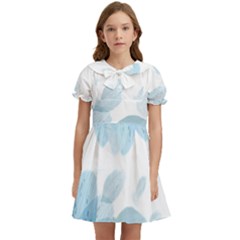 Blue-flower Kids  Bow Tie Puff Sleeve Dress by saad11