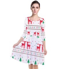 Christmas Quarter Sleeve Waist Band Dress by saad11