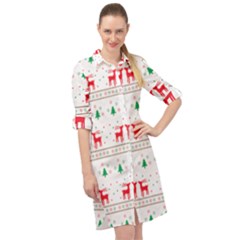 Christmas Long Sleeve Mini Shirt Dress by saad11