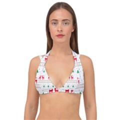 Christmas Double Strap Halter Bikini Top