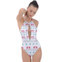 Christmas Plunge Cut Halter Swimsuit View1