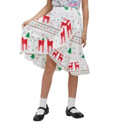 Christmas Kids  Ruffle Flared Wrap Midi Skirt by saad11